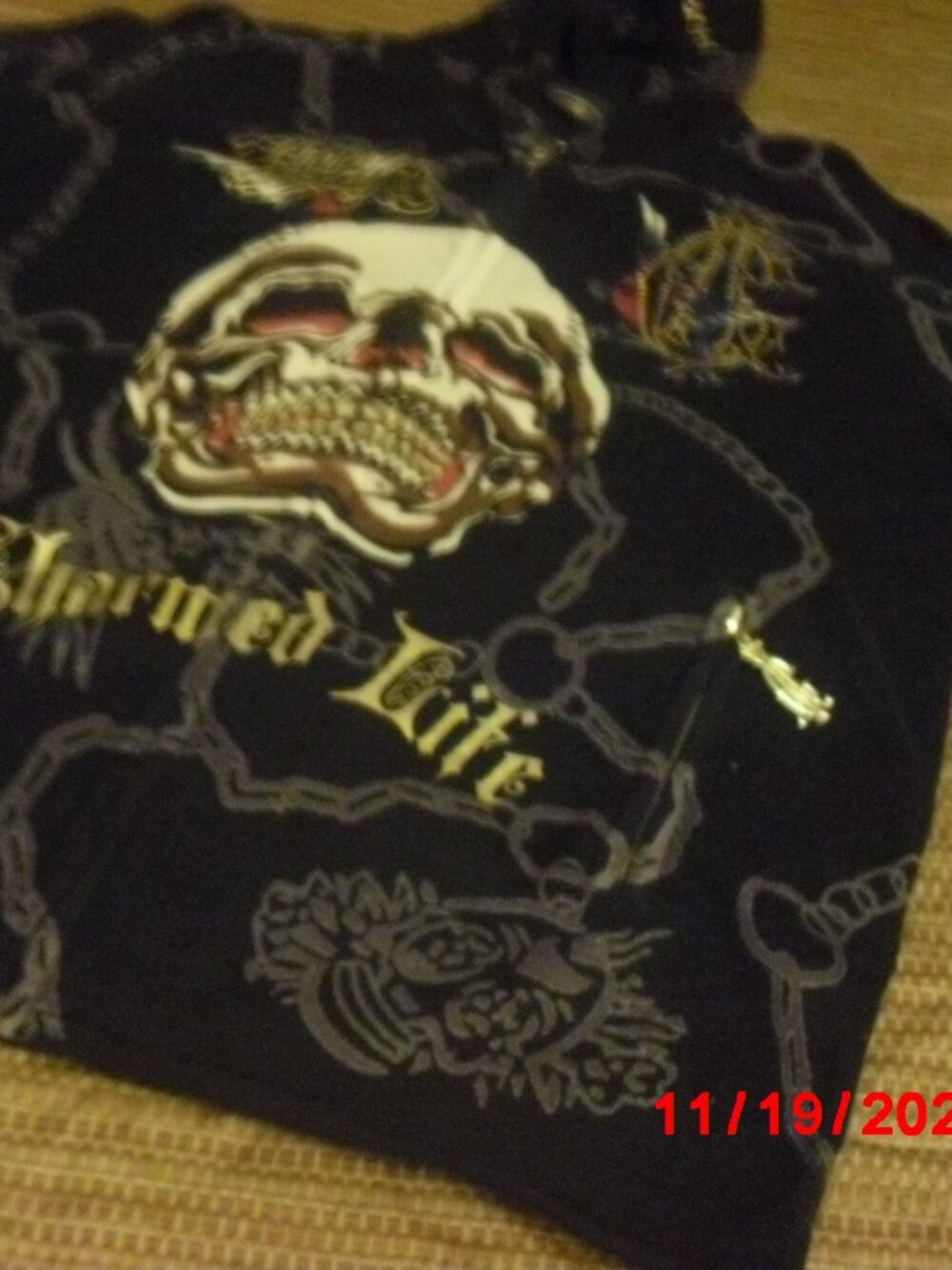 ED HARDY HOODIE,  Dramatic and Whimsical! Men's Medium, Rhinestones Everywhere!! - Picture 10 of 14